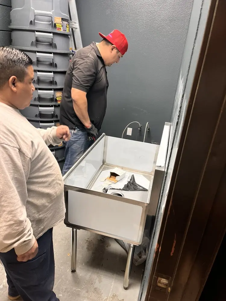 Commercial plumbing and sink installation in Mexico